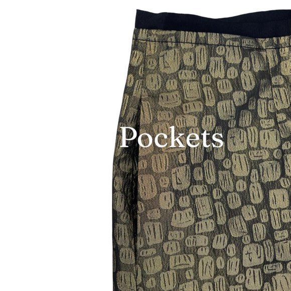 ⭐️FSP⭐️ LOFT‎ Formal Gold Shimmer Lined Skirt - Picture 13 of 14